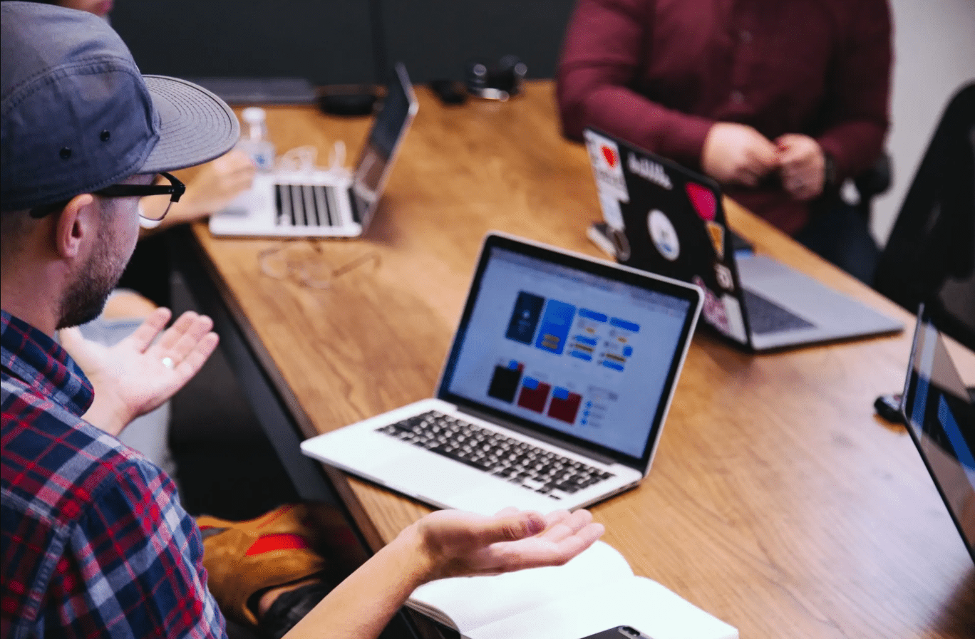 People with notebook